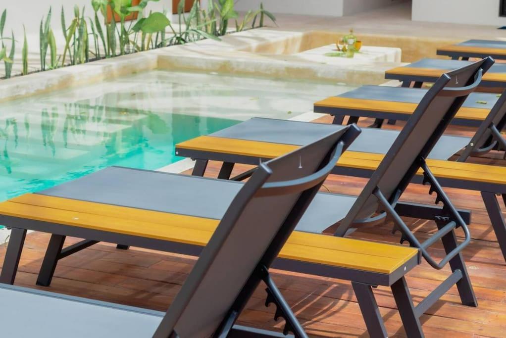 Cozy Apartment With Pool In Bacalar Center Bagian luar foto